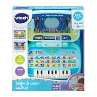 VTech Swipe & Learn Laptop, Educational Toy for Toddler with Phonics, Counting, Computer Skills, Encourages Language Development, Logical Thinking, Gift for Ages 18, 24 Months +, English Version