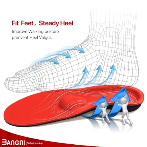 Image of 3ANGNI Arch Support Insoles, Orthotic Insoles for Flantar Fasciitis Flat Feet Low Arch Pronation Metatarsalgia, High Arch Foot Support Orthopedic Insert Men Women