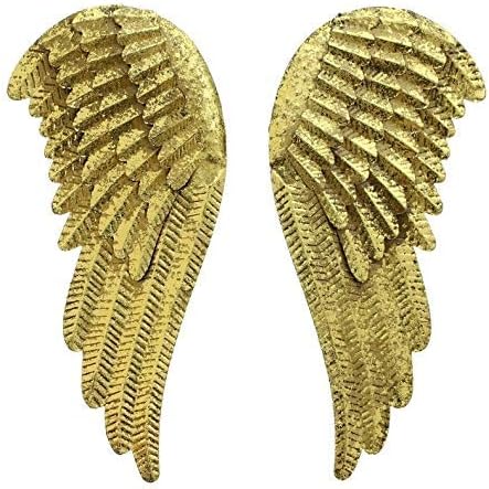 starbluegarden Golden Metal Angel Wings Wall Decor Set of 2