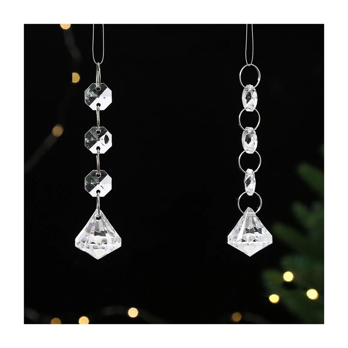 Crystal Chandelier Prism, Sun Catcher, 10pcs Garland Clear Acrylic Crystal Beads Pendants Chandelier Hanging For Home Decor(Style 4)
