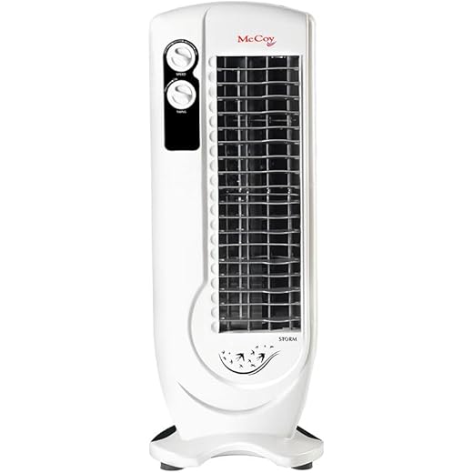 McCoy Tower Fan Storm 3 Speed Settings Oscillating Remote Co