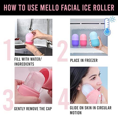 Image of MELLO Ice Roller for Face, Ice Roller for Face Massager, Face Ice Roller to Enhance Skin Glow, Shrink & Tighten Pores, Reusable Facial Ice Roller(Pink)