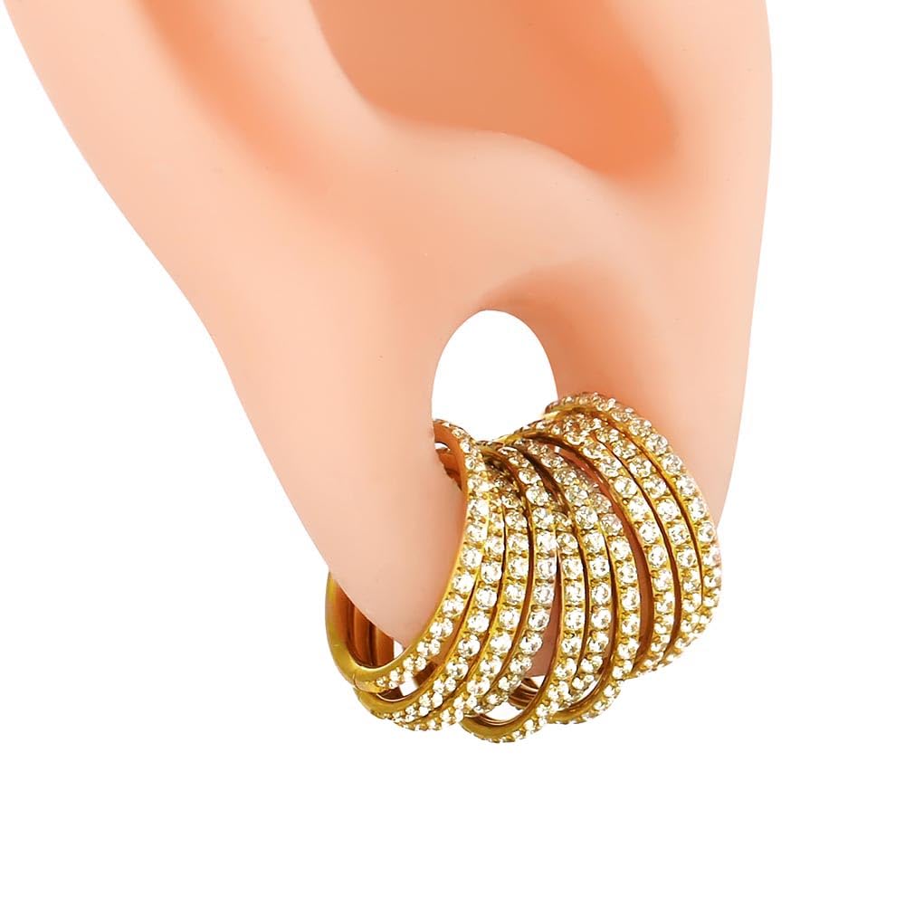 Paquete de 10 anillos de aro para tabique con circonita cúbica, 6G/1,2 x (6-8-10) mm, anillos de nariz de acero inoxidable quirúrgico, aretes de aro para cartílago, aretes de aro para roook,
