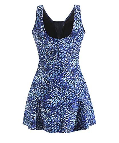 Women's One Piece Swimsuit Plus Size Swim Dress V Neck Wrap-Front Printed Swimwear Tummy Control Bathing Suit2