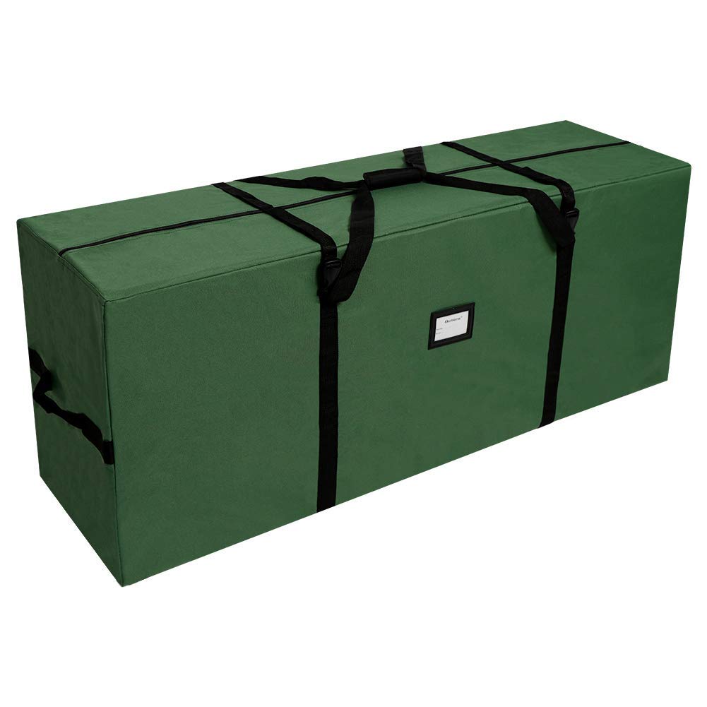 Christmas Tree Storage Bag, Fits Up to 7.5 Ft Large Christmas Tree Bag, Heavy Duty 600D Oxford Christmas Tree Storage Box, Green Xmas Tree Bag Christmas Decoration Storage(50” X 20” X 15”)