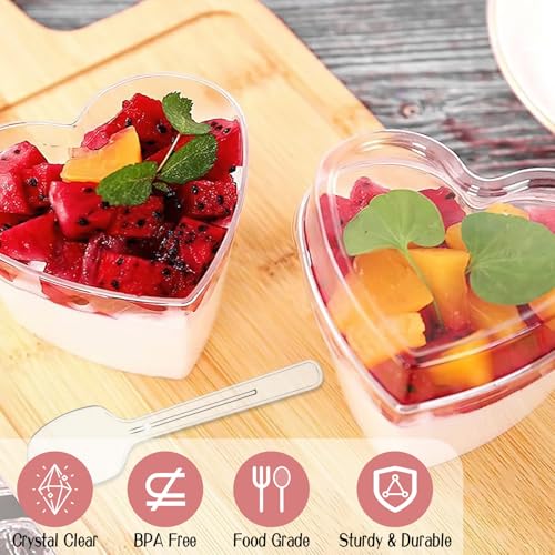 Save 23% on 50 Heart-Shaped Dessert Cups with Lids & Spoons - Image 3