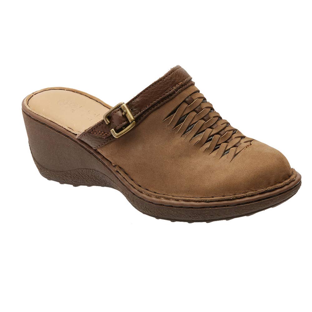 Lobo Solo Women's 5430 Clog, Brown Nubuck, 8.5