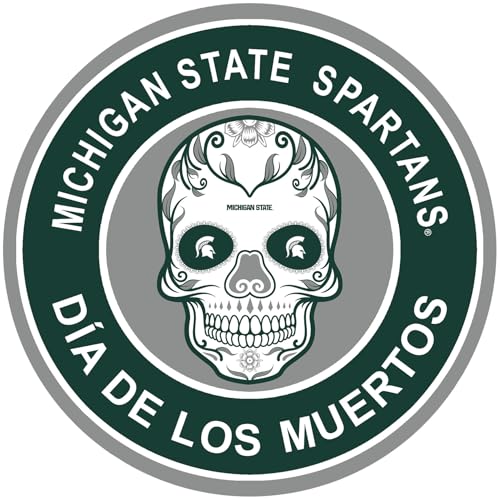 Fan Creations MichiganState 16in Round Sugar Skull Home Decor Sign