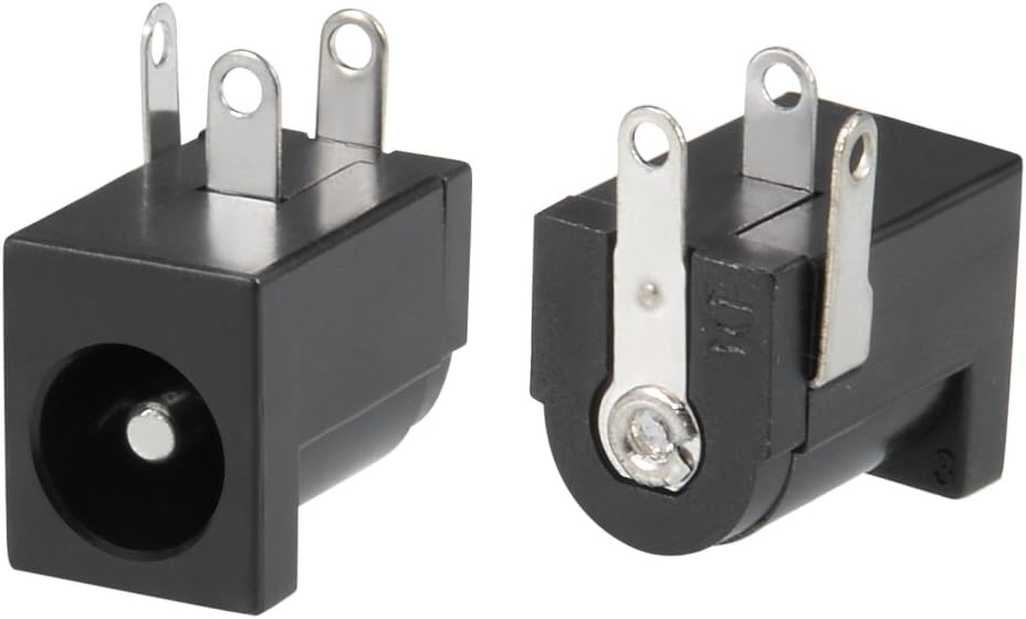 sourcing map 15pcs 5.5x2.1mm 3P DC Power Jack PCB Mount Female Socket Connector