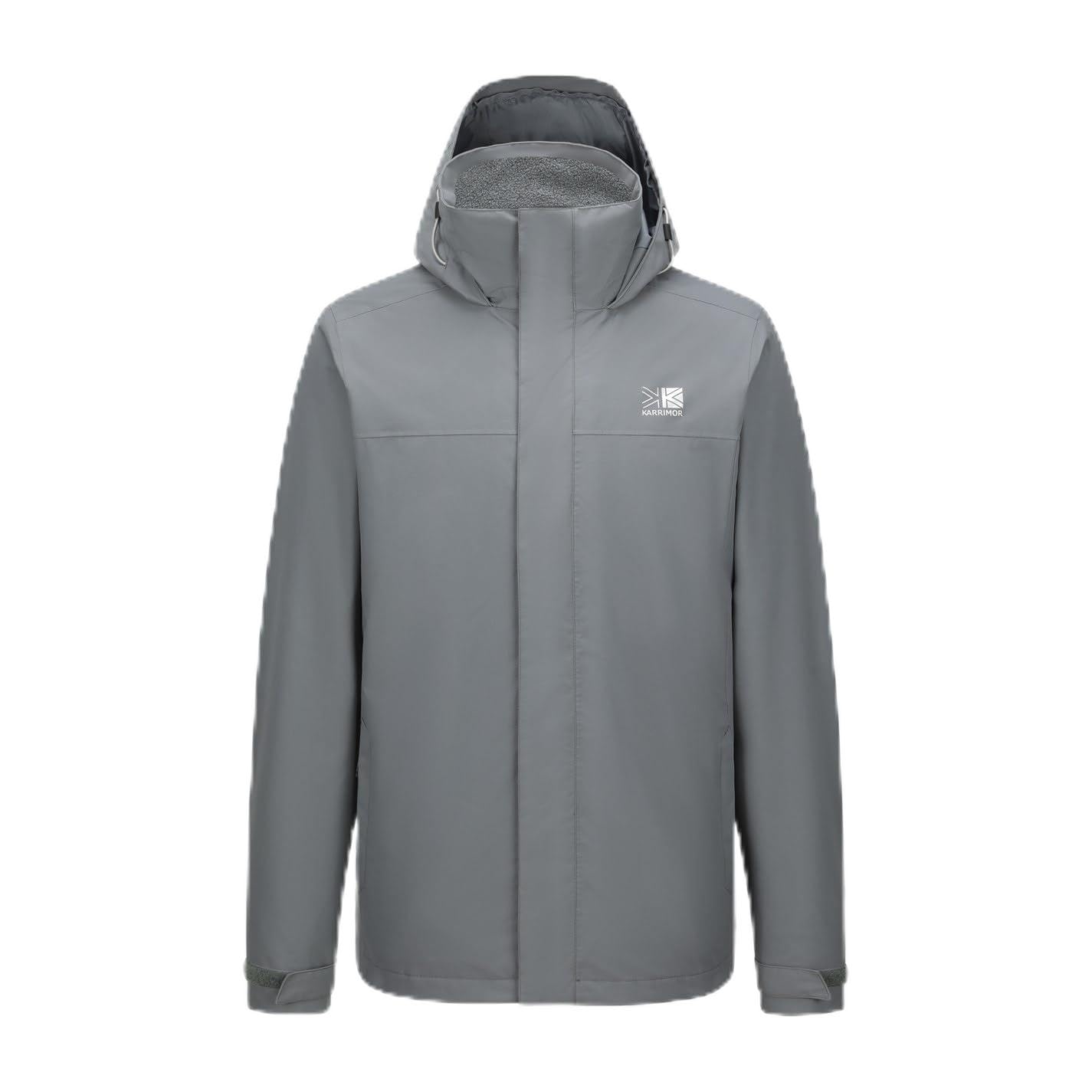 Karrimor Mens 3 in 1 Waterproof Jacket Long Sleeve Walking Charcoal XXL