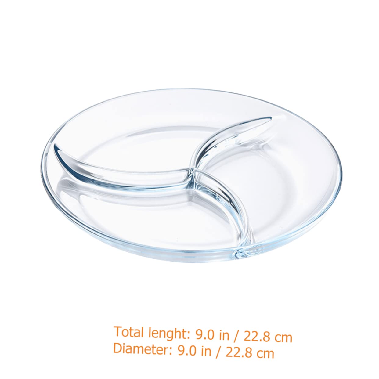 Plato 3 Compartimentos Dividido de Vidrio Templado