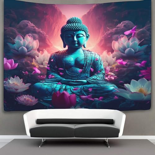 Image du Bouddha 3D tapisserie murale grand format drap de plage - 3