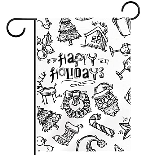Drapeau de bienvenue de Noël extérieur pour embellir une cour terne pendant les vacances