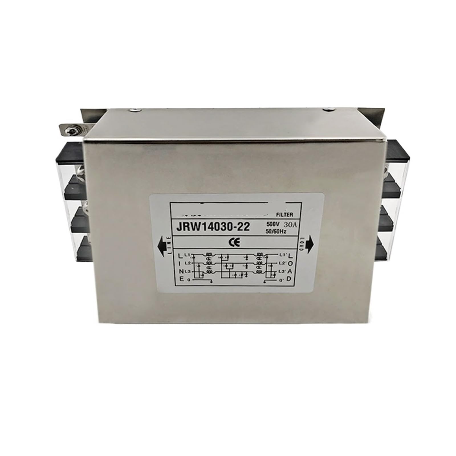 Filtro de potencia lineal de alta gama de 380V y doble etapa para protección de 30A 3