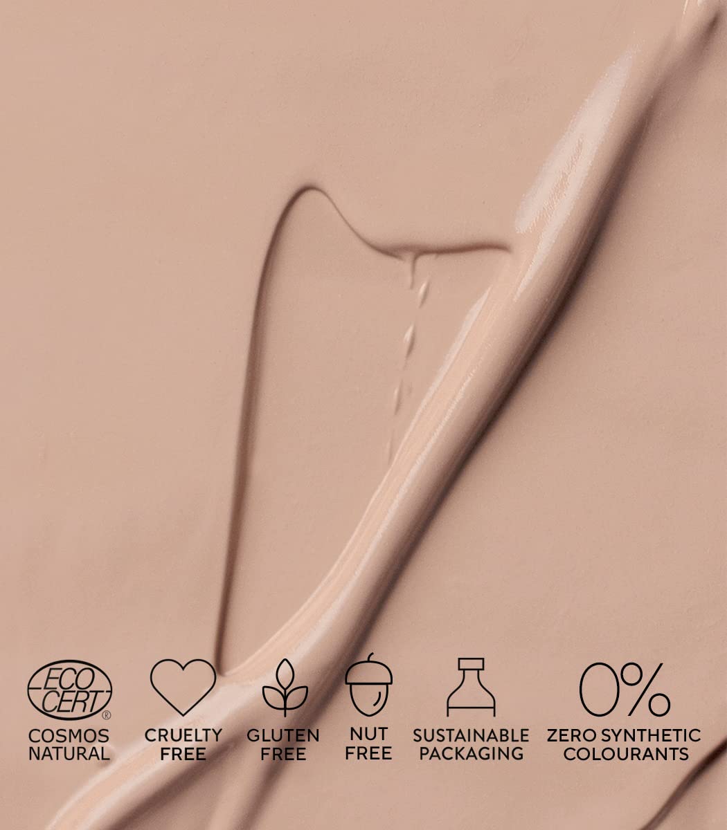 MADARA Organic Skincare |SKINONYM Semi-Matte Peptide Foundation, #30 ROSE IVORY, 30ml – Boosted by collagen-supporting peptides, Semi-matte finish, Adapts to the skin's texture, Ecocert certified.