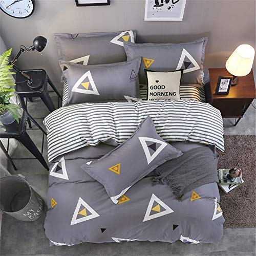 Draps et taies d'oreiller avec housse de couette microfibre pour parure de lit confortable