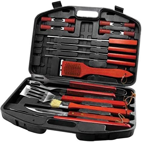 Deluxe BBQ Grill Accessories Tools Set in case, Food Grade Stainless Steel, Backyard Barbecue, Grill Tools Set for Men Women, 19 Piece