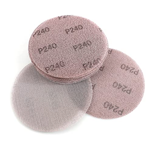 Kcmell 20PCS 150mm Mesh Sanding Discs 240 Grit, 6 Inch Hook and Loop Sanding Pads