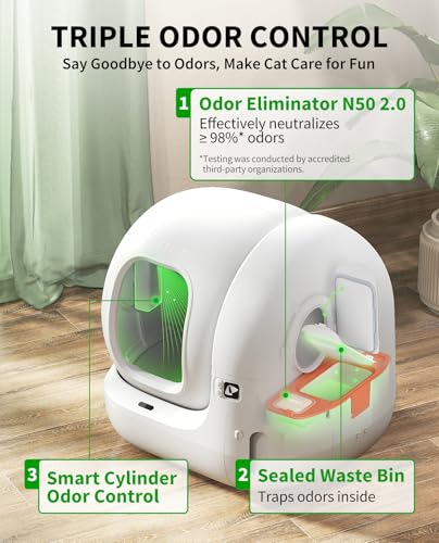 PETKIT 2025 Upgraded Automatic Cat Litter Box 2-Way Odor Remover & 20 Trash Bags,App Control Smart Robot with Anti-Scratch Inner Mat, Self-Cleaning Cat Litter Box True Integration & Structure Safety - Image 7