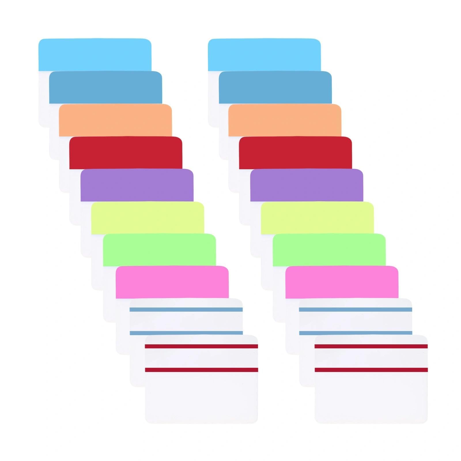 Livawnd 400 Pcs 2 Inch Sticky Index Tabs, 10 Neon Colors Writable Repositionable File Tabs Flags for Page Markers, Book Notes, File Classification & Office Supplies