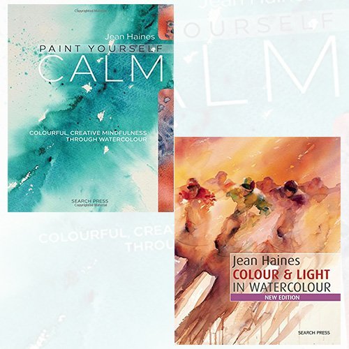 Jean Haines Collection 2 Books Bundle (Paint Yourself Calm Colourful