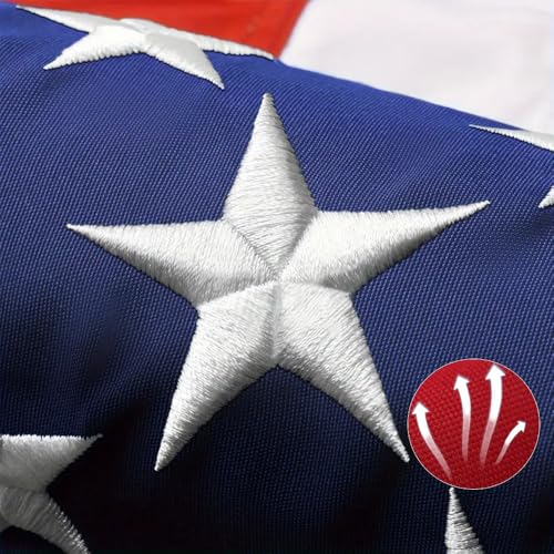 American Flags for Outside 2.5x4 FT Heavy Duty Long Lasting Nylon US Flag 2.5x4 Outdoor Fade Resistant All Weather USA Flag Embroidered Stars 2 Brass Grommets Premium American Flag 2.5x4 FT