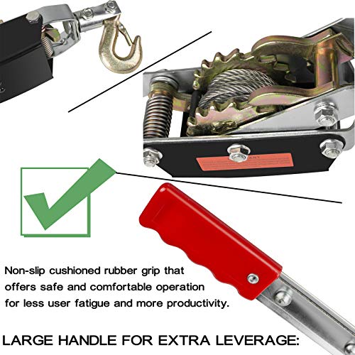 Funwill 660422 4 Ton Dual Gear Power Puller 8000Lbs Hand Power Cable Puller Ratchet System Heavy Duty Industrial Portable Cable Puller thumb #5