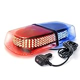 Xprite Blue & Red 240 LED Law Enforcement Emergency Hazard Warning LED Mini Bar Strobe Light with Magnetic Base