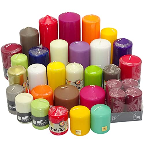 10 kg Witap Stumpenkerzen Qualitätskerzen Blockkerzen Kerzenpaket Set farblich bunt gemischt 1. Wahl – Bild 6