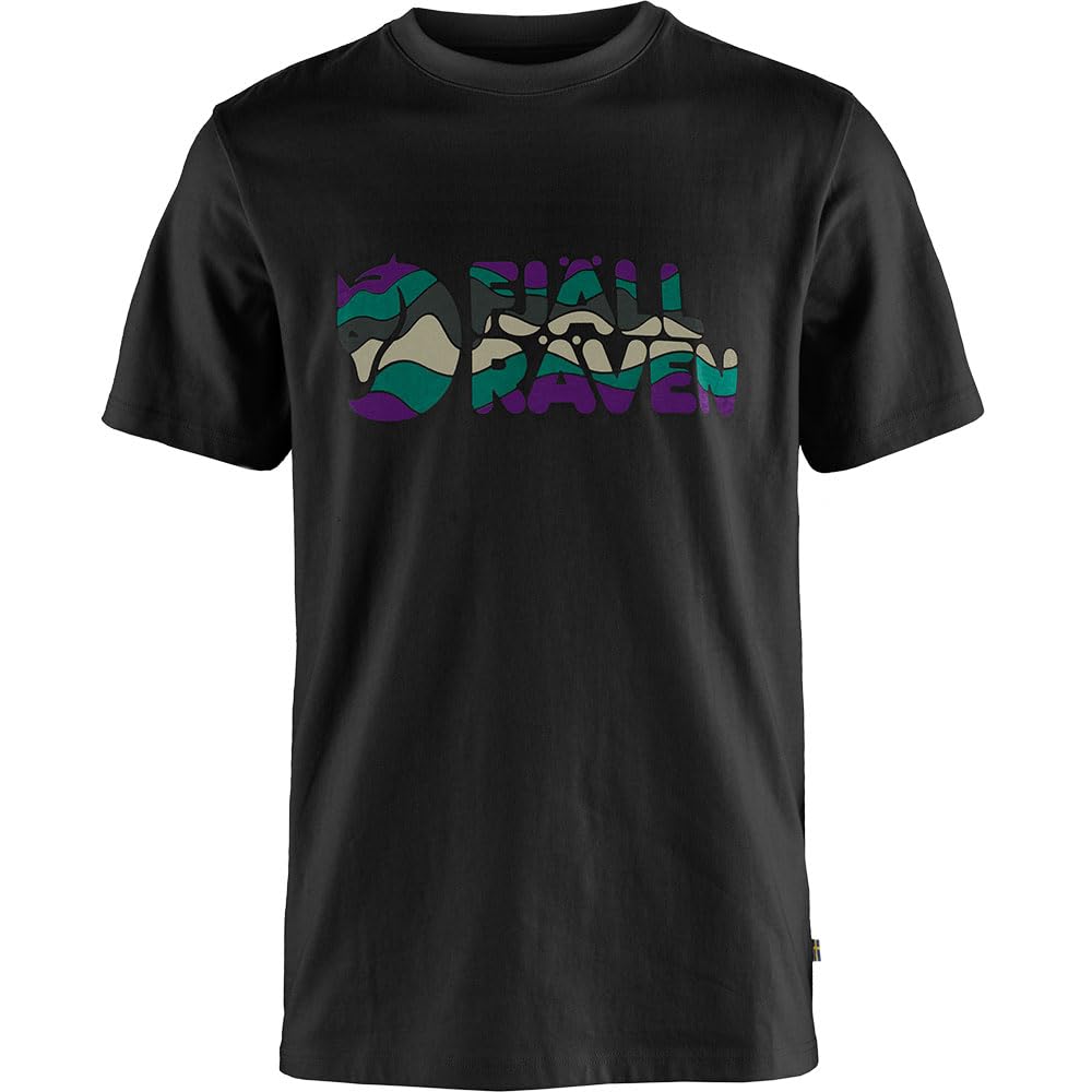 Fjällräven Men's Black Fjallraven Multicolor Logo T-Shirt M, Xl