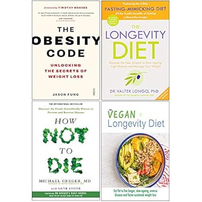 The Longevity Diet ,The Obesity Code & How Not To Die 4 Books Collection Set By Best Seller Author - Dr Valter Longo ,Dr. Jason Fung,Michael Greger & Gene Stone