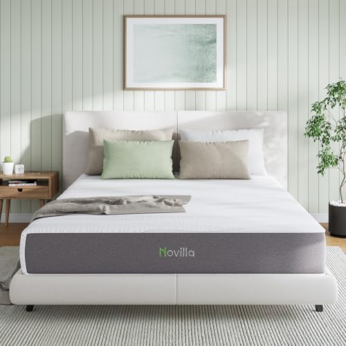 Novilla Full Mattress, 10 Inch Memory Foam Mattress Full with Bamboo Charcoal Foam for Cool Sleep & Pain Relief & Motion Isolating, Full Size Mattresses in a Box, Medium Firm