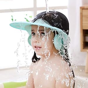 Baby Shower Cap Bath wash Shampoo Shield Hat Adjustable Toddler Head Hair Rinser Visor Prevent Water from Entering Eyes…
