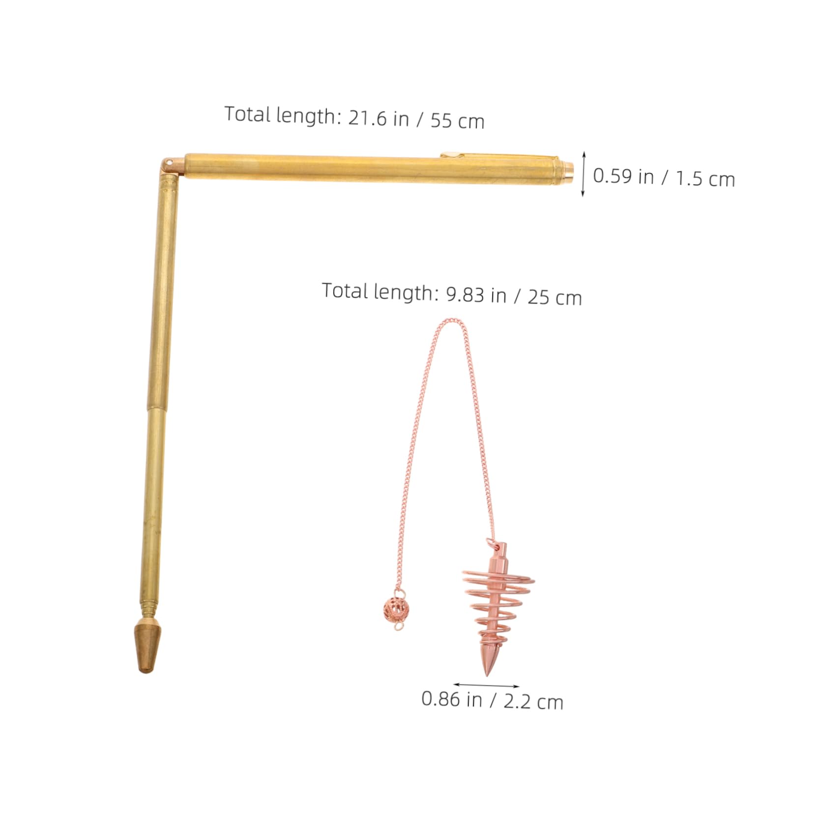 HOLIDYOYO Flexible Copper Dowsing Rods Portable Measuring Sturdy Tool for Spiritual Tracking Exploration