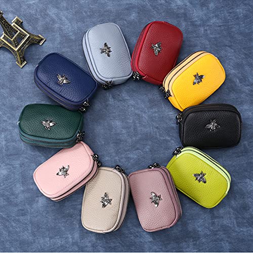 Yocipa Small Coin Purse For Women Leather Change Pouch Tiny Card Holder Wallet Zipper (Pink) #TOP6