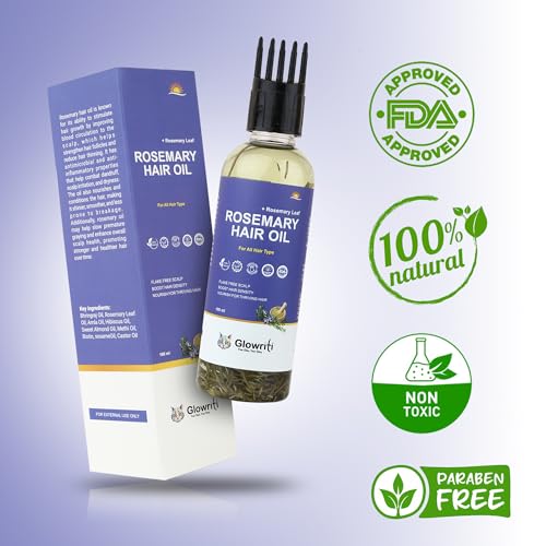 Image of Rosemary Hair Oil(100ml) | Supports Stronger Roots, Reduces hair Fall & Enhances Hair Texture | Hair Growth & Hair Fall Control | Anti-Dandruff & Nourishing Scalp Treatment | Mineral Oil Free