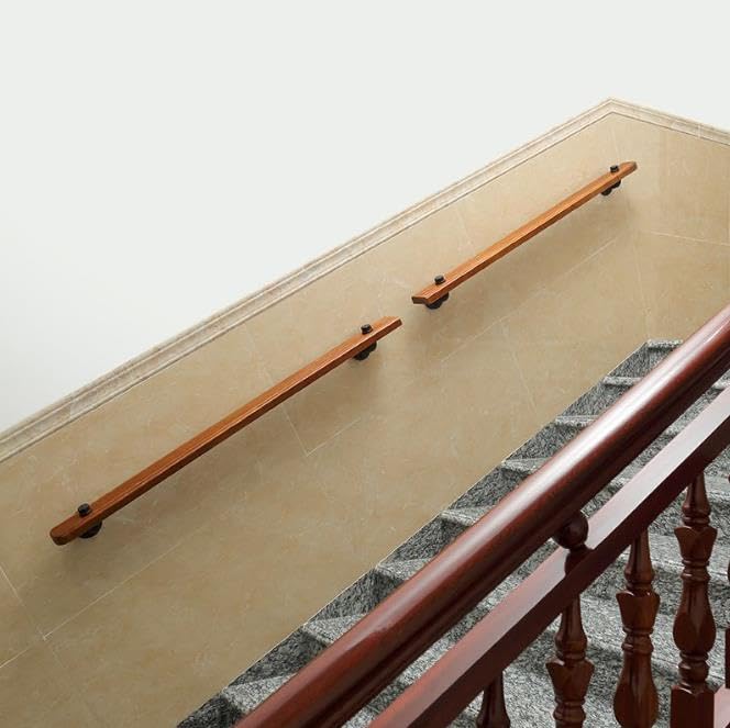 Rampe d'escalier en bois 180 cm avec fixation murale pour loft intérieur