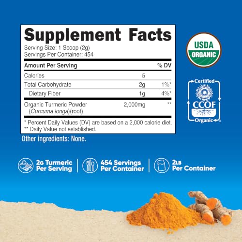 Image of Nutricost Organic Turmeric Root Powder 2 LB, Certified USDA Organic
