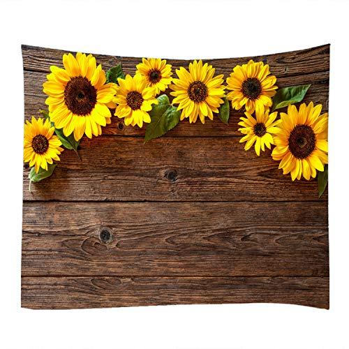 Wodejia Room Decor Aesthetic Tapestry For Bedroom And Laundry,Sunflower Flower Tapestries For Teen Girl Baby Shower Decorations Bathroom, 3D Print Brown Outdoor Garden Soft Fabric Art Wall Covering #TOP3