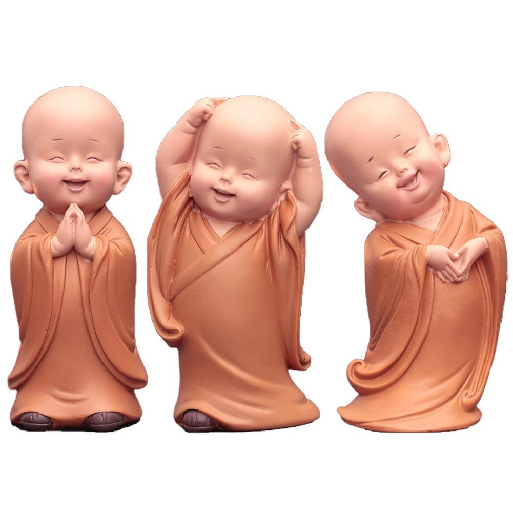 Casiler Style2 Small Monk Figurines Resin Crafts Desk Miniatures Ornaments Accessories Home Decor Monk Decoration