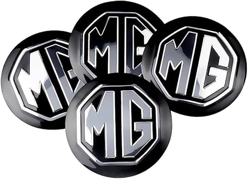 DINGDAA 4 Stück Auto Radnabenkappen Aufkleber für MG MG6 60mm, Felgendeckel-Embleme Aufkleber Einfache für Dekoration von Automobilen Rad