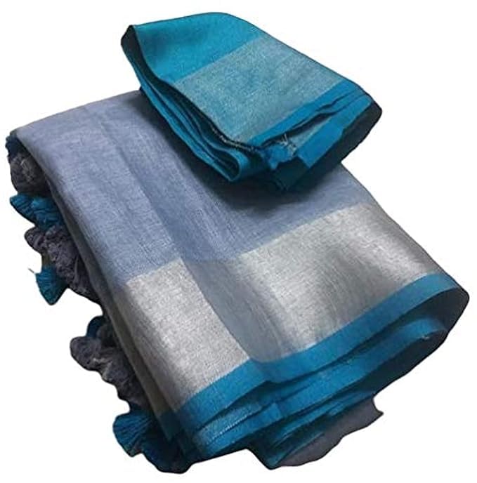 Bhagalpuri tie dye Cotton Slub Handloom Women's Saree With Blouse Piece Free Size-image-2
