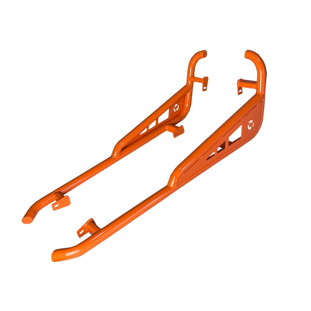 Photo 1 of RZR Rock Sliders Nerf Bars – Heavy-Duty Side Step & Tree Kickers – Fits 2014-2023 Polaris RZR 900 Trail, 900S, 1000S, 1000XP, Turbo (2-Seater) – Includes Mounting Bolts (Orange)