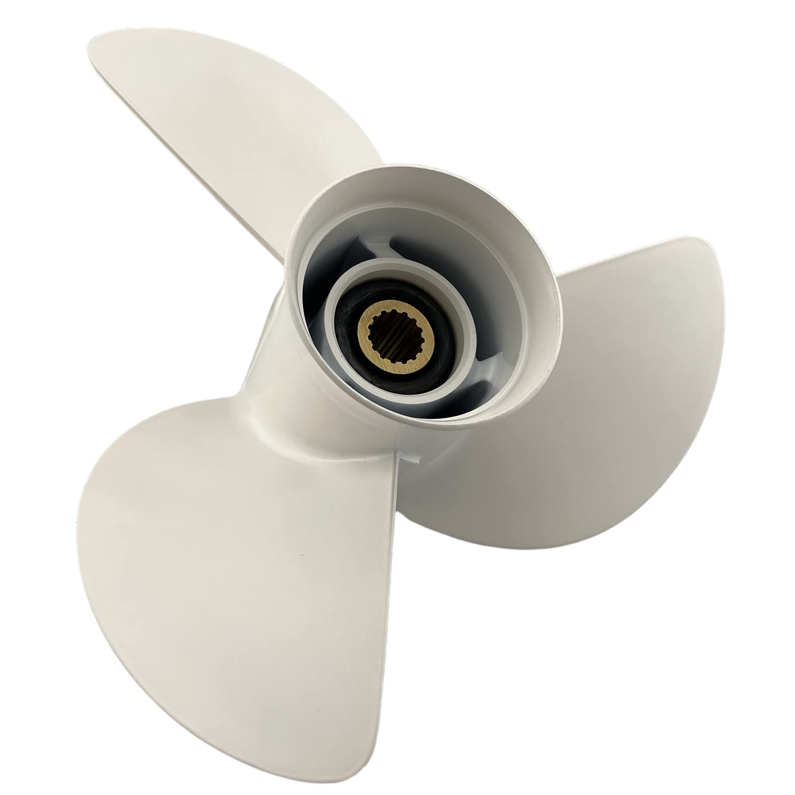 Boatman Hélice hors-bord OEM 13 1/4 x 17 en aluminium pour moteur de bateau Yamaha 50-130 CV, 15 dents cannelées