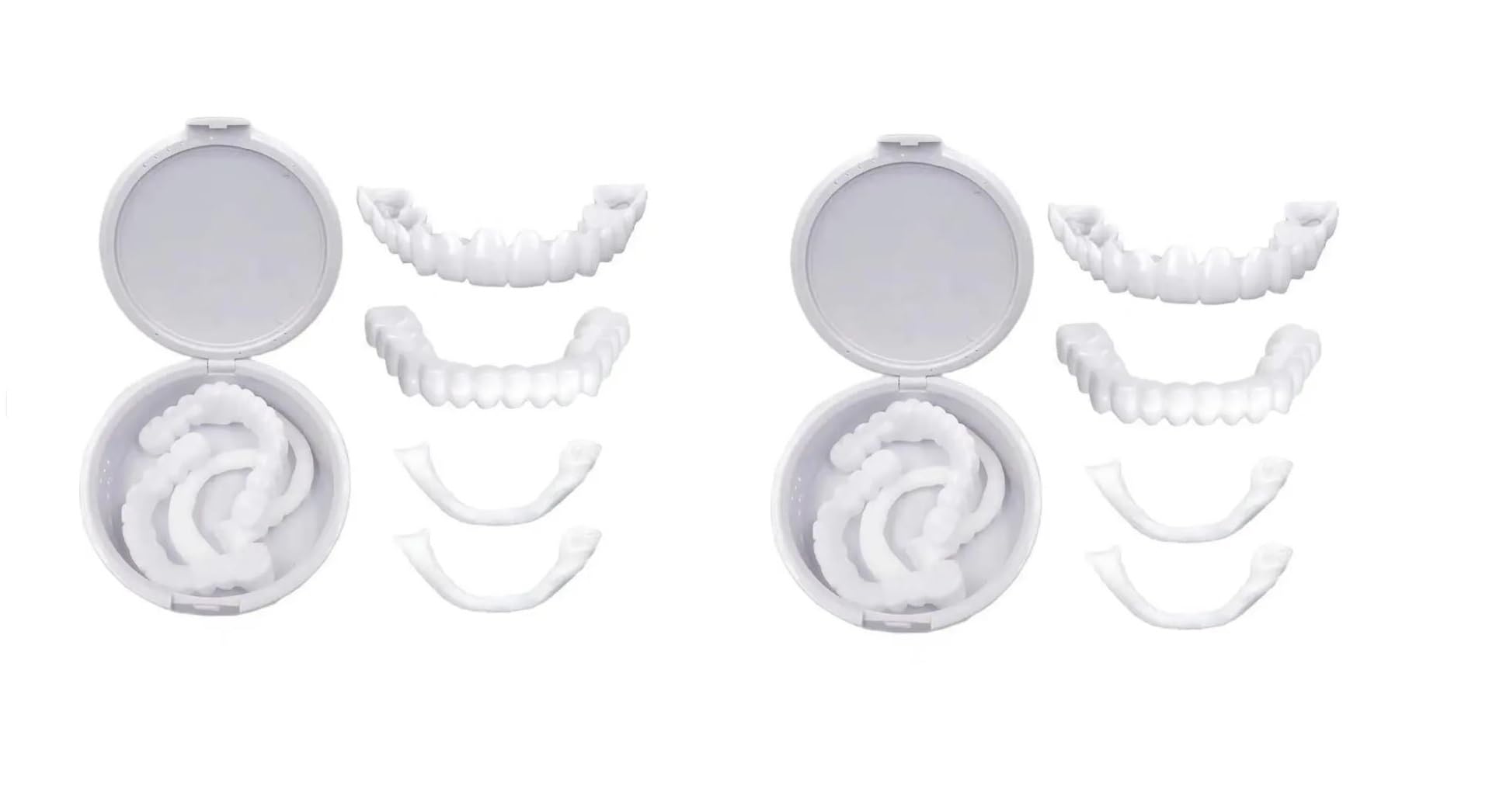 Opulent Mirage Snap On Instant Perfect Smile Comfort Fit Flex Artificial Teeth Fits Most False Teeth Upper Tooth Cover Veneers9Pack of 2)
