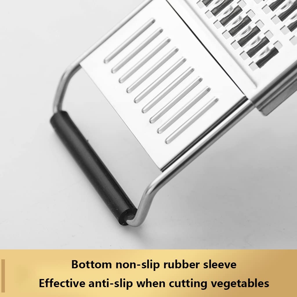 Rallador Rallador de Queso Multifuncional 3in1 Alimentos for el hogar Gráter Simple Operación de Queso Shreds Handheld Raller Fruit Fruit Vegetal Uso doméstico (Color : Silver)