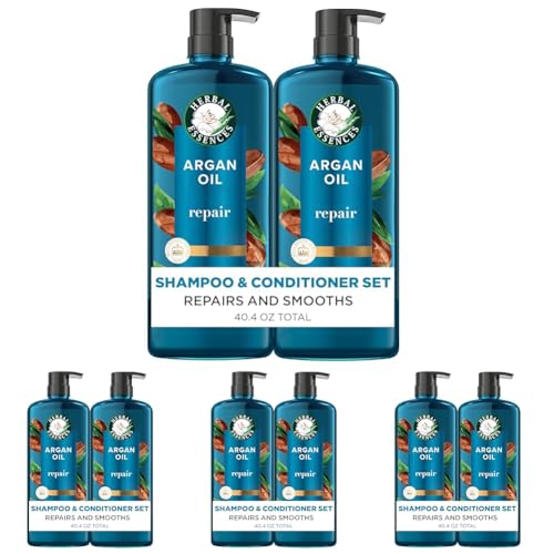 Image of Herbal Essences Argan Oil Repair Shampoo & Conditioner Set, Moisturizes & Smoothes, Paraben-Free, Color-Safe, pH-Balanced, Citrus Scent, 20.2 Fl Oz, 8-Pack