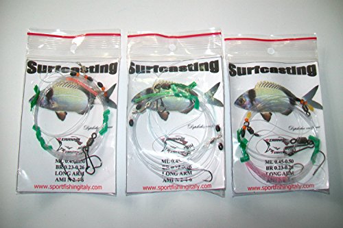 Piranha Fishing Line SURFCASTING 3TERMINALI Invisibili 2AMi Pesca in Mare MORMORE ORATE