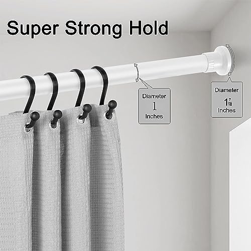 Image of Refrze Room Divider Curtain Rod, Adjustable Bathroom Stall Tension Pole - White 28-43 Inch