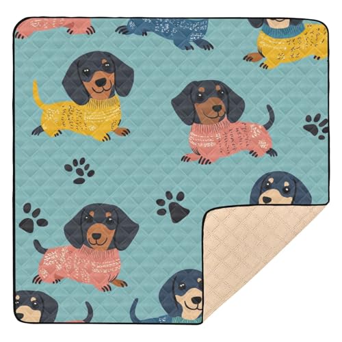 Kigai Cute Dogs Baby Play Mat for Floor and Playpen 50x50 inch Non-Slip Baby Activity Playmat Waterproof Foldable Crawling Mat for Infants Toddlers